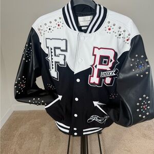 First Row Black and White Varsity Jacket